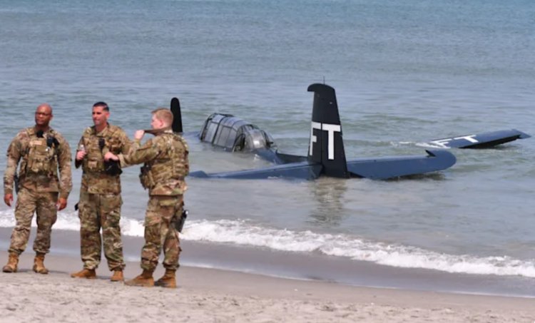 WWII Aircraft Makes Beachside Emergency Landing