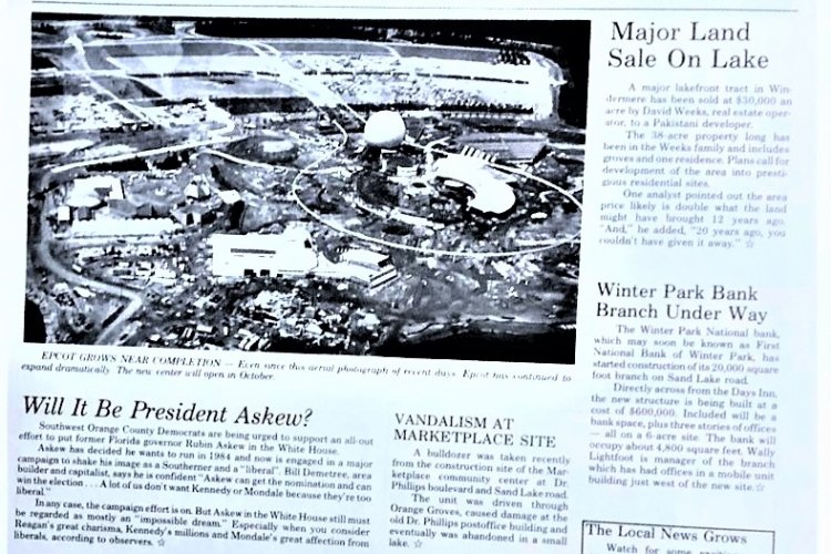 Local News Aerial Photograph of EPCOT's Construction Site